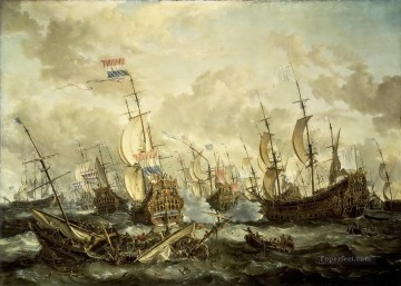 風景 Painting - 古典的な海戦